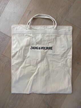 Zadig & Voltaire Cream Canvas Garment Bag / Suit Carrier